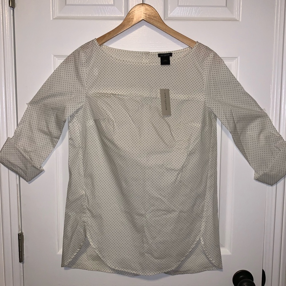 White Polkadot Blouse